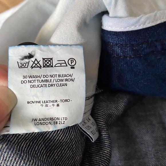 JW ANDERSON US sz 10 UK 14 Blue Denim Skirt Logo - Picture 11 of 12